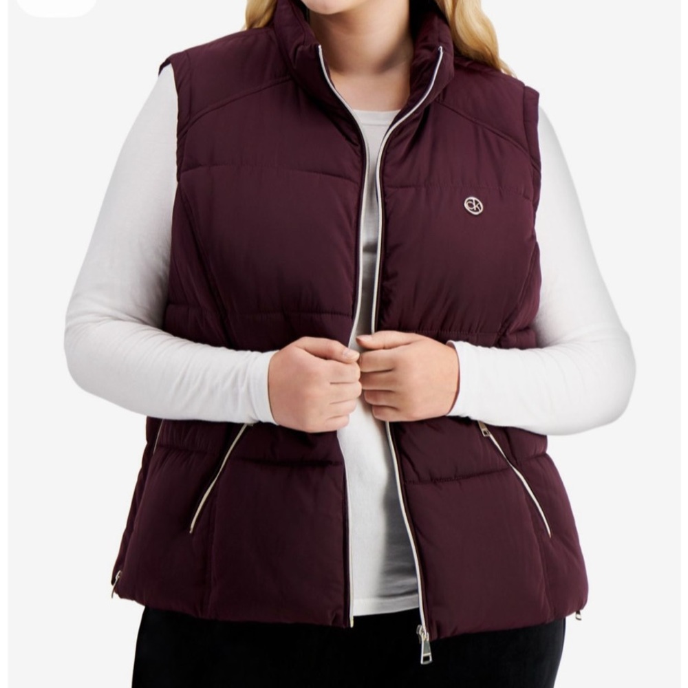 Calvin Klein 3X Burgundy Puffer Vest
